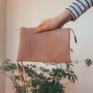 mauve handbag or crossbody bag